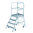 Günzburger Podestleiter 50104 einseitig begehbar, Stufen aus Aluminium, Größe 4 - Podesthöhe 0,96m