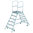 Günzburger Podestleiter 51206 beidseitig begehbar, Stufen aus Stahl-Gitterrost, Podesthöhe 1,44m