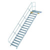 Günzburger Treppe mit Plattform, Winkel 45°, Stufenbreite 1000mm, senkrechte Höhe 3,54m (17 Stufen)