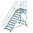Günzburger Plattform-Treppe fahrbar, 45°, Stufenbreite 1000mm, Höhe 2,08m, 10 Stufen