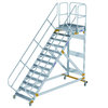 Günzburger Plattform-Treppe fahrbar, 45°, Stufenbreite 1000mm, Höhe 2,70m, 13 Stufen