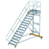Günzburger Plattform-Treppe fahrbar, 45°, Stufenbreite 1000mm, Höhe 3,12m, 15 Stufen