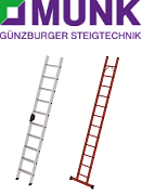 Munk Günzburger Steigtechnik Anlegeleitern mit Stufen und Sprossen