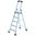 Günzburger Stufen-Stehleiter einseitig begehbar, fahrbar, 5 Stufen, Podesthöhe 1,16m