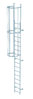 Günzburger einzügige Steigleiter DIN 18799-1: Steighöhe 4,76m, Ausführung Alu eloxiert