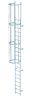 Günzburger einzügige Steigleiter DIN 18799-1: Steighöhe 5,60m, Ausführung Alu eloxiert