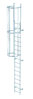 Günzburger einzügige Steigleiter DIN 18799-1: Steighöhe 4,76m, Ausführung Aluminium blank