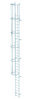 Günzburger einzügige Steigleiter DIN 18799-1: Steighöhe 8,40m, Ausführung Aluminium blank