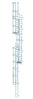 Günzburger mehrzügige Steigleiter DIN EN ISO 14122-4, Steighöhe 13,16m, Aluminium eloxiert