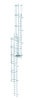 Günzburger mehrzügige Steigleiter DIN EN ISO 14122-4, Steighöhe 10,92m, Aluminium blank